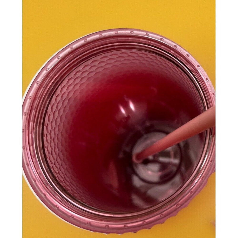Starbucks 2022 Tumbler Cup Blush Pink Waxberry Ombre Gradient Studded 24oz Venti - Picture 10 of 10